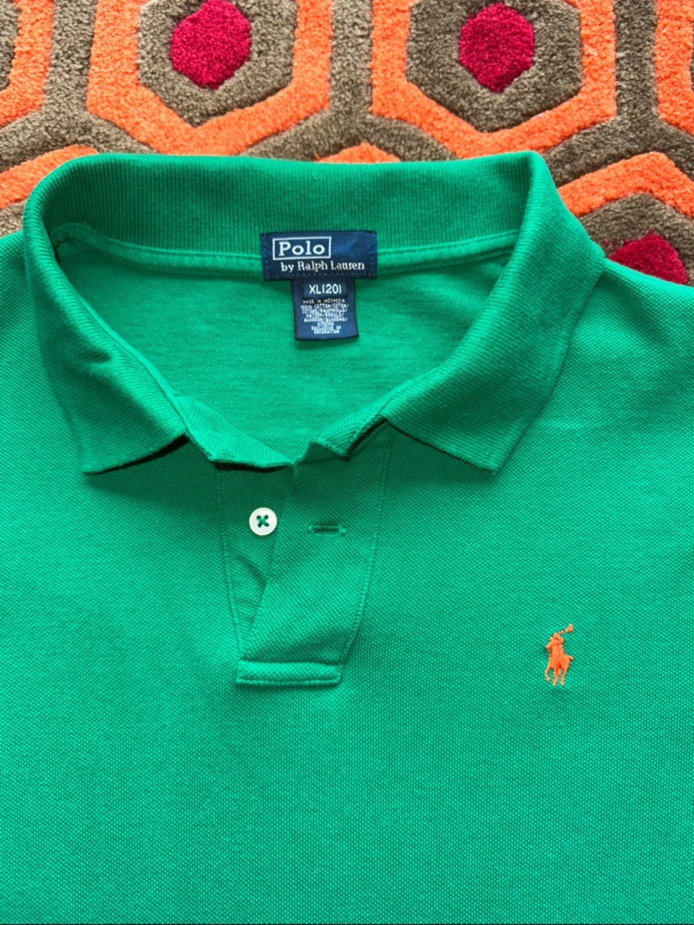 MAKE OFFER! Polo by Ralph Lauren Green Long-Sleeve Polo with Embroidered Pony XL - Picture 4 of 10